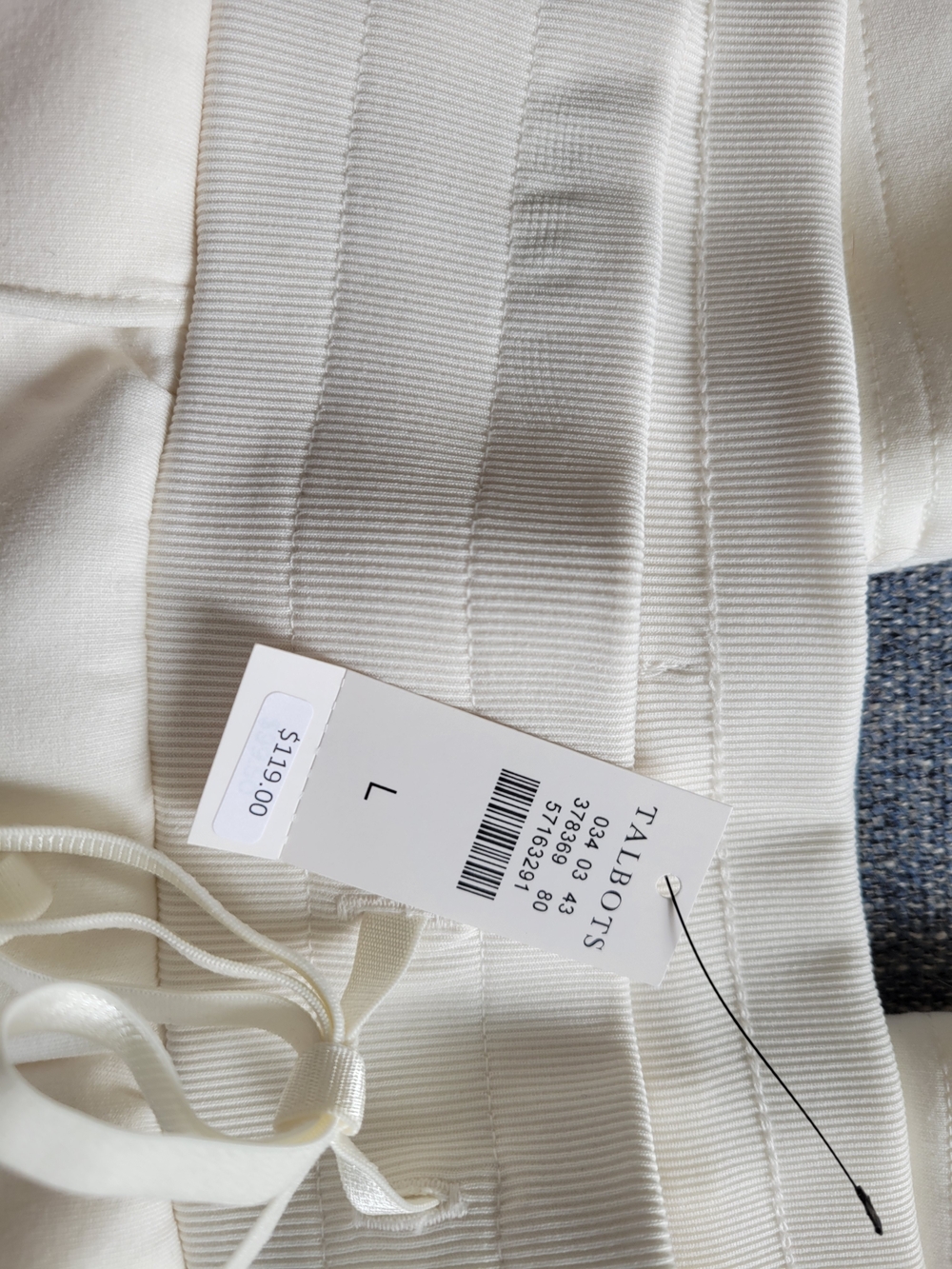 Talbots Cream Drawstring Pants! - Picture 3 of 4